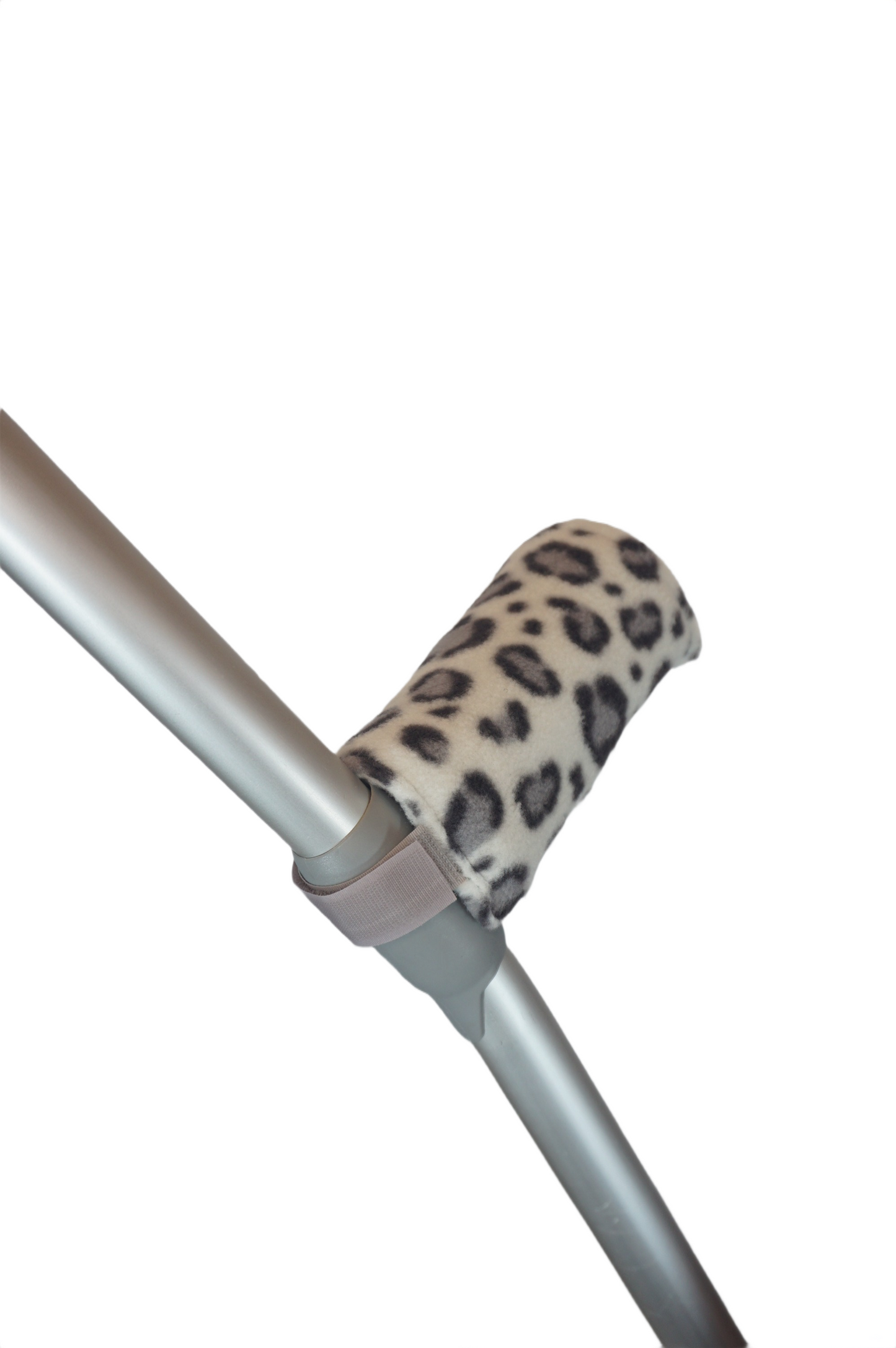 Padded, Reusable & Washable Crutch Handle Covers - Grey Cheetah