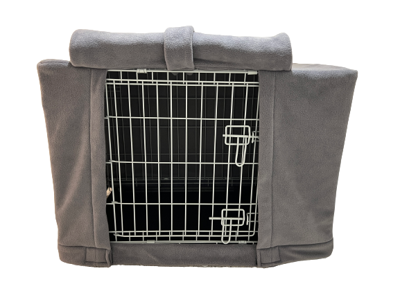 Custom Dog Crate Cover Dark Grey