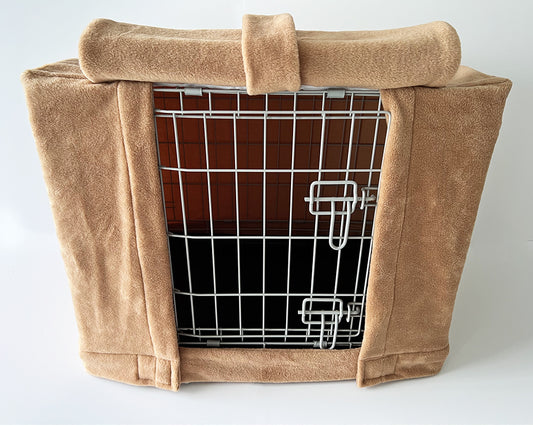 Custom Dog Crate Cover - Camel