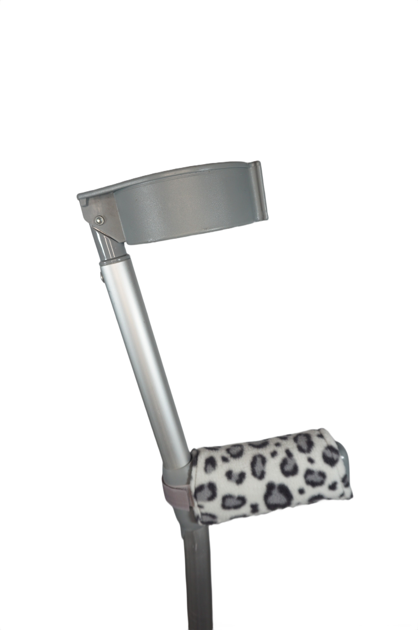Padded, Reusable & Washable Crutch Handle Covers - Grey Cheetah