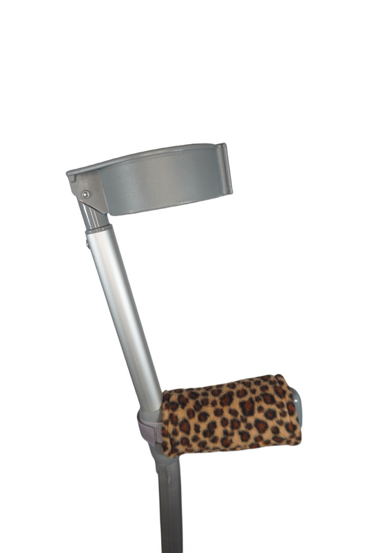 Padded, Reusable & Washable Crutch Handle Covers - Leopard