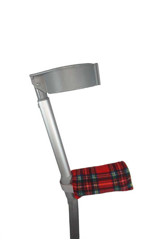 Padded, Reusable & Washable Crutch Handle Covers - Tartan