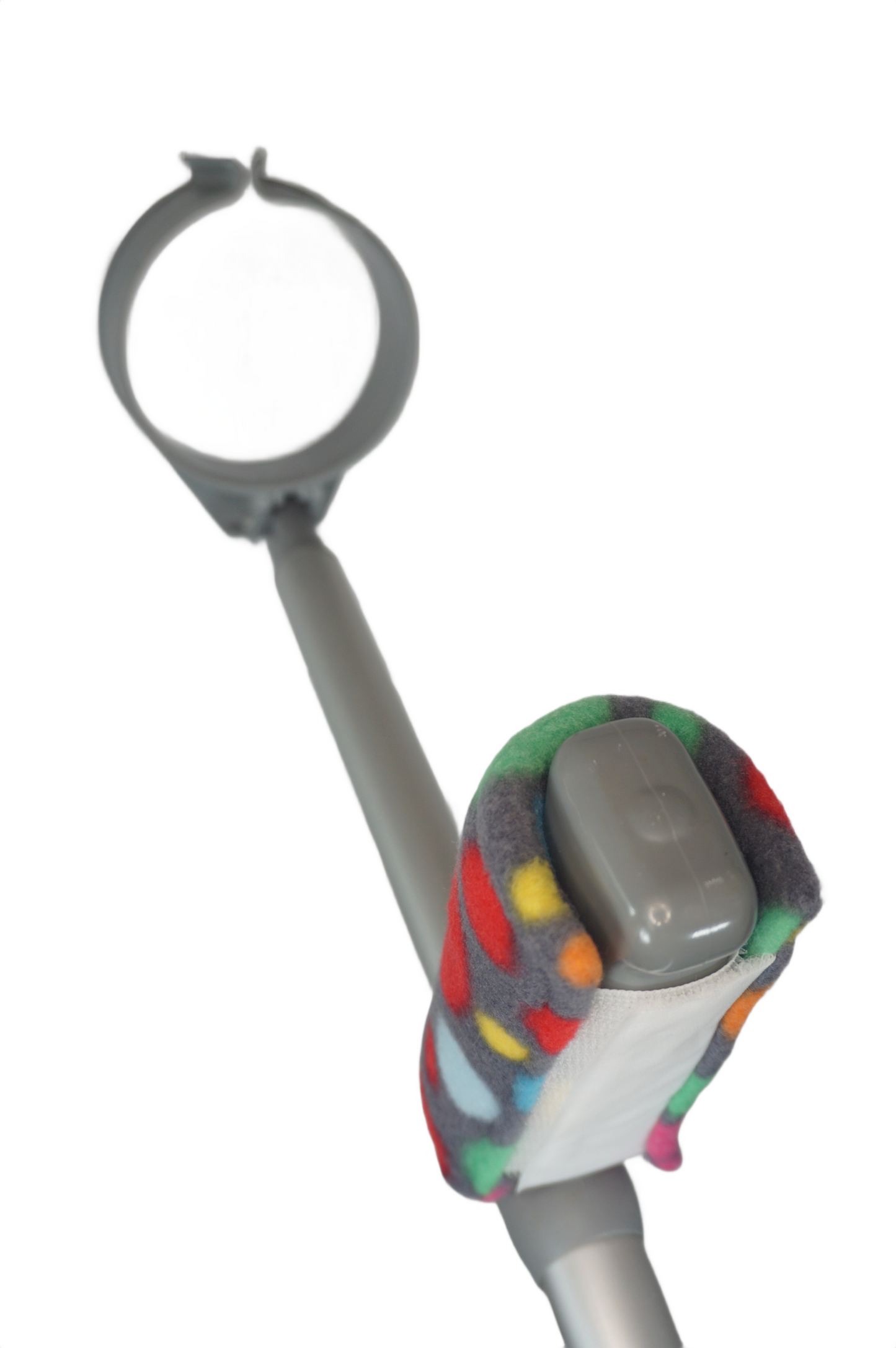 Padded, Reusable & Washable Crutch Handle Covers - Grey Rainbow Spot