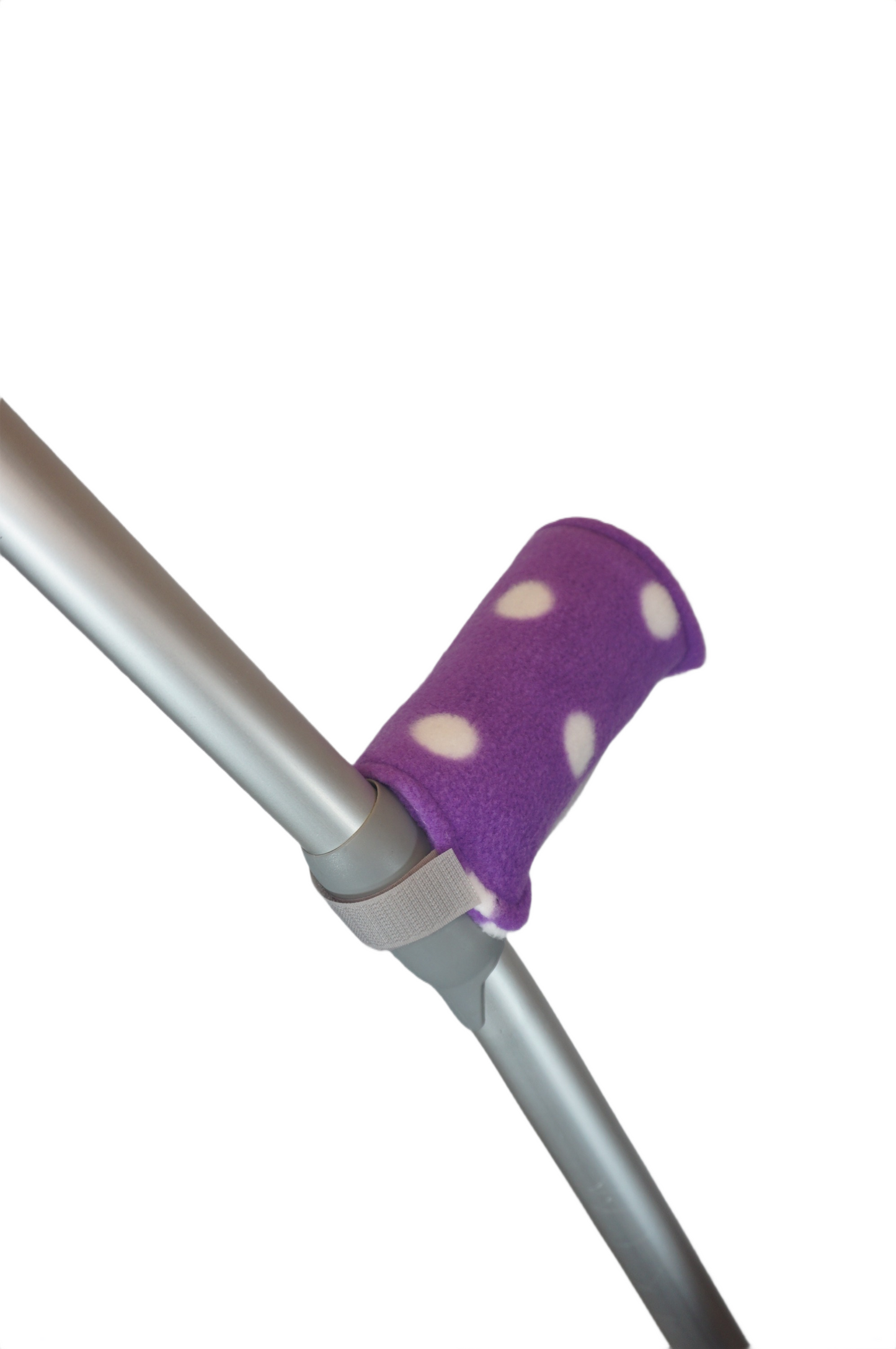 Padded, Reusable & Washable Crutch Handle Covers - Purple Spots