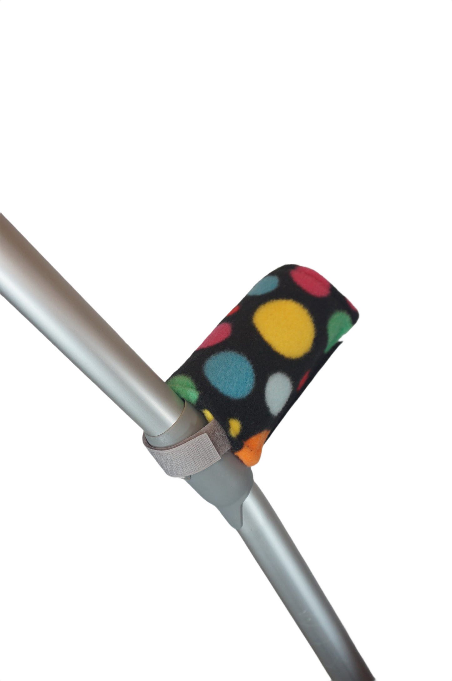 Padded, Reusable & Washable Crutch Handle Covers - Black Multi Spot