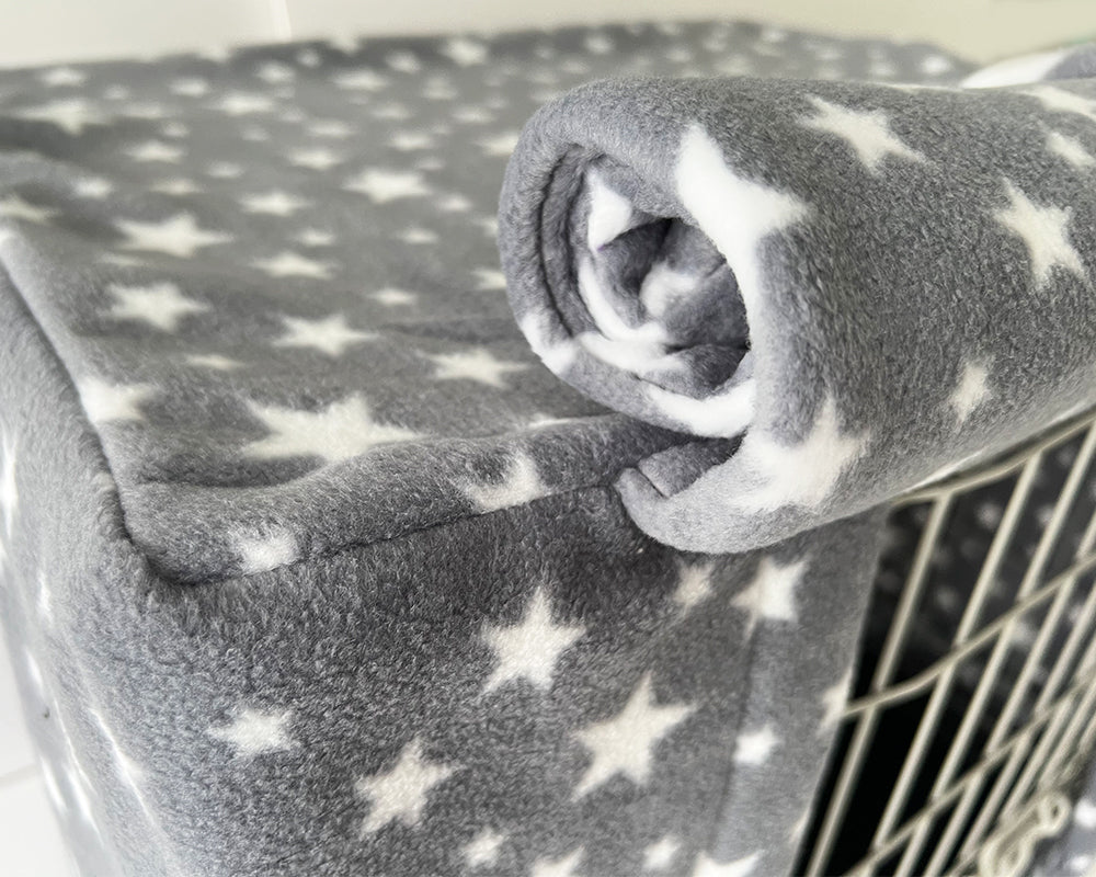 Custom Dog Crate Cover - Grey Stars