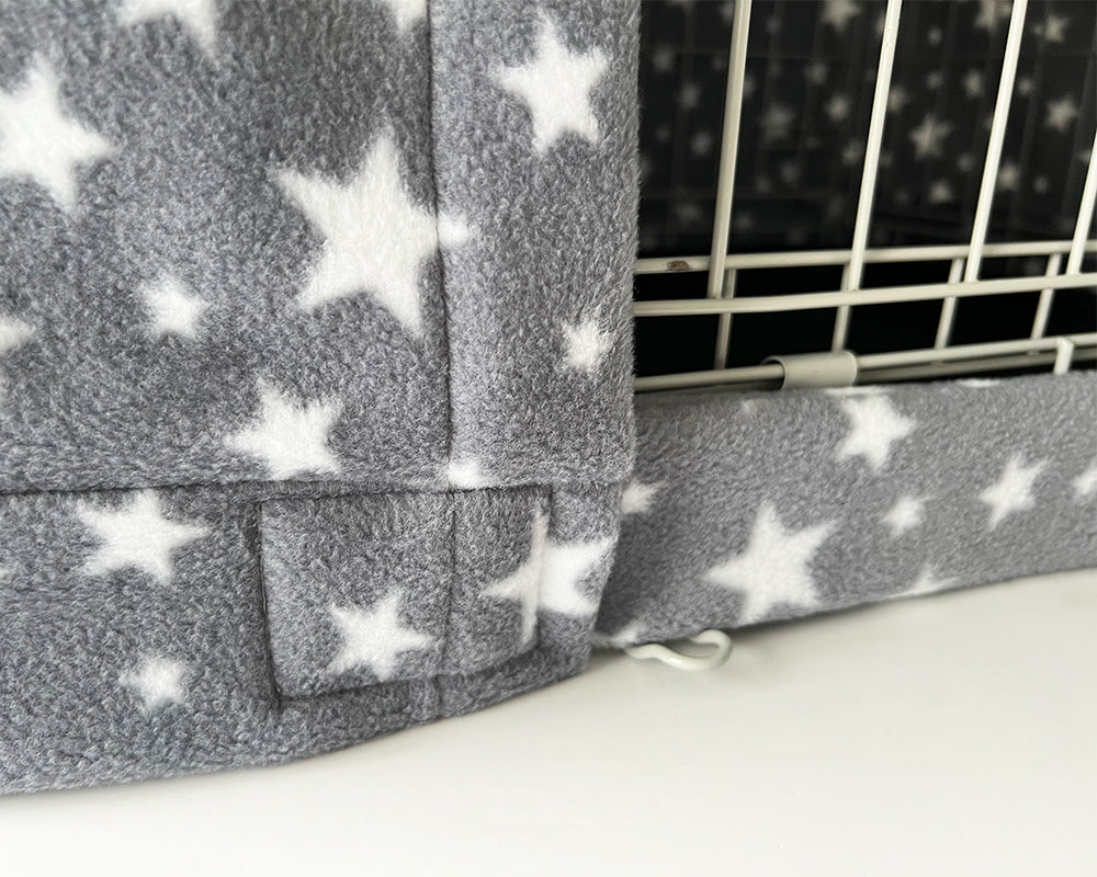 Custom Dog Crate Cover - Grey Stars