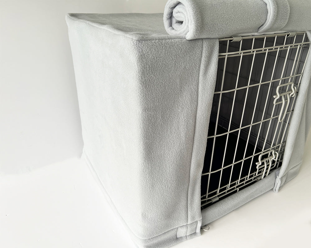 Custom Dog Crate Cover - Light Grey