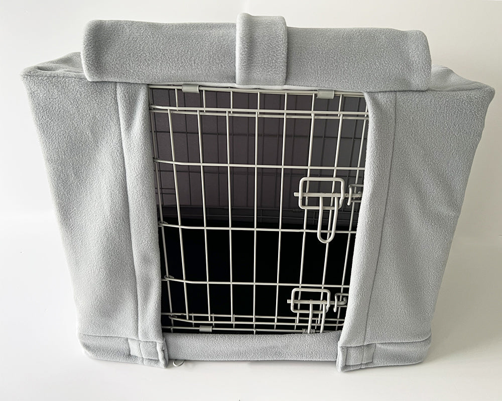 Custom Dog Crate Cover - Light Grey